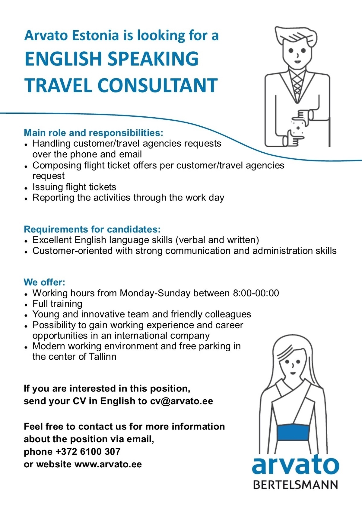 Arvato Services Estonia OÜ English Speaking Travel Consultant