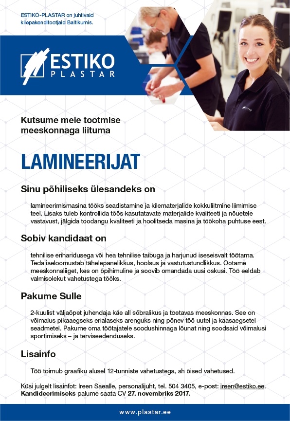Estiko-Plastar AS Lamineerija