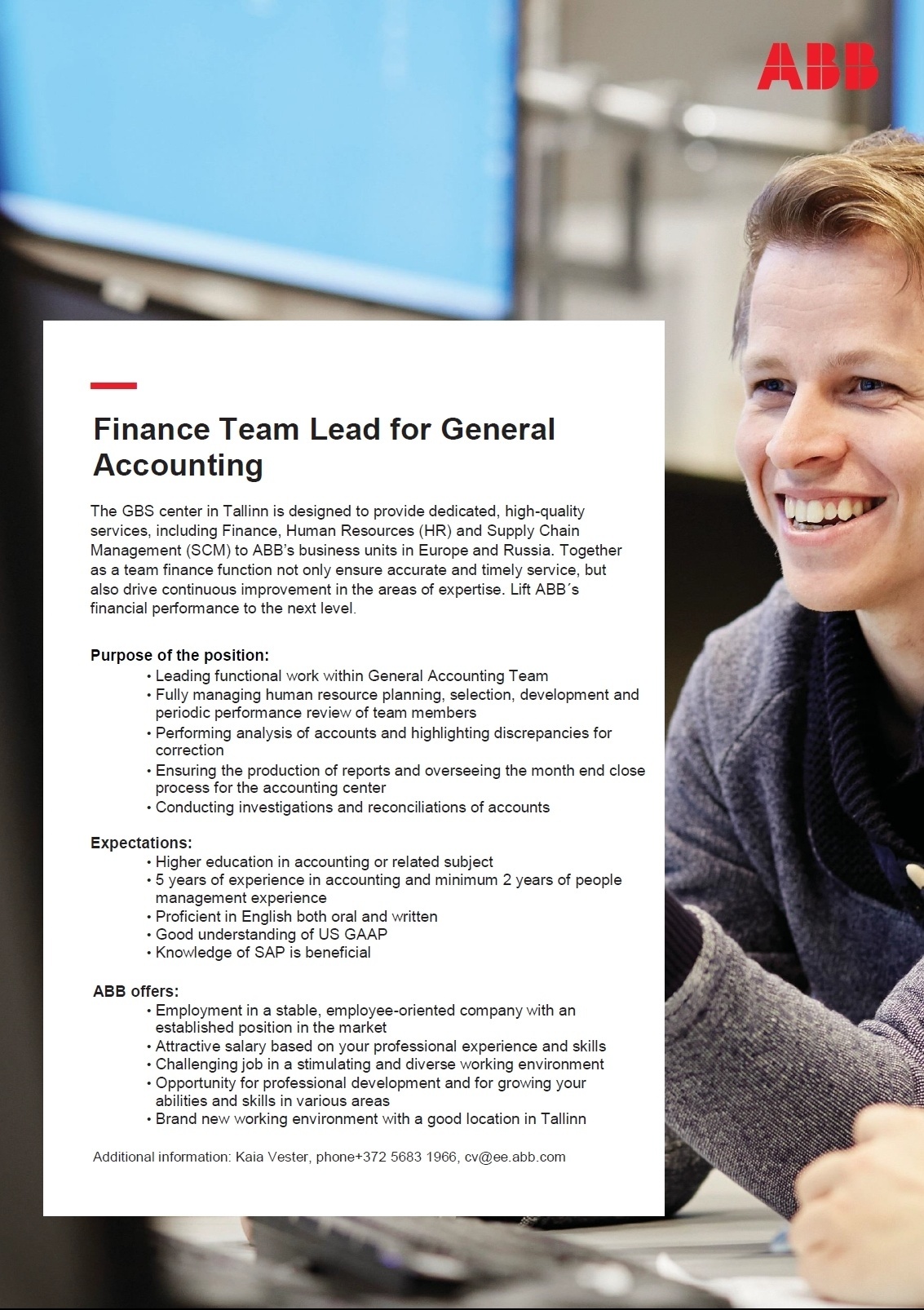 ABB AS Finance Team Lead for General Accounting