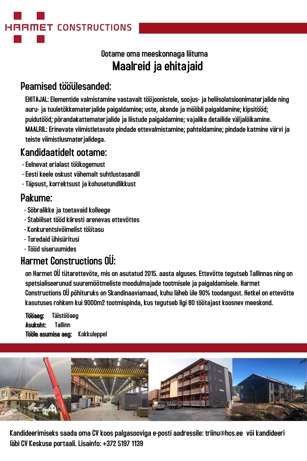 Harmet Constructions OÜ Ehitaja ja maaler