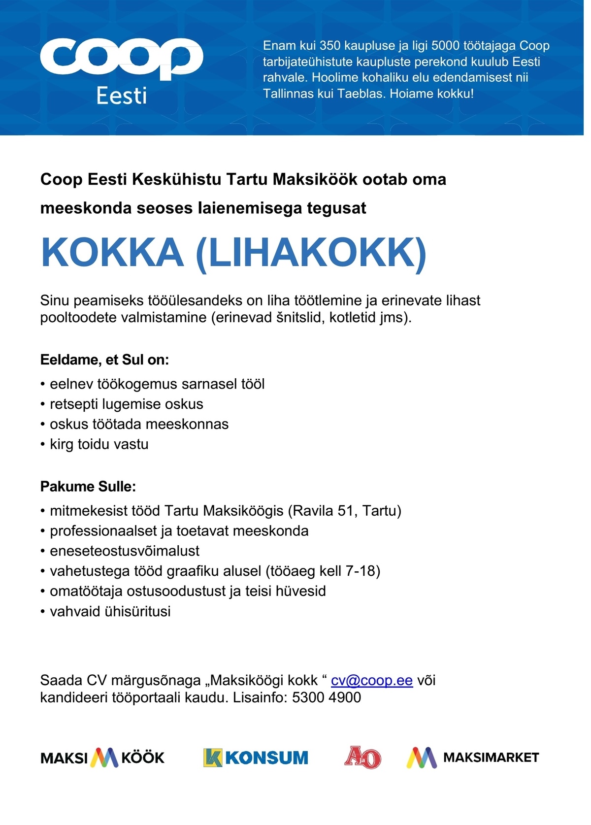 Coop Eesti Keskühistu Lihakokk (Maksiköök)
