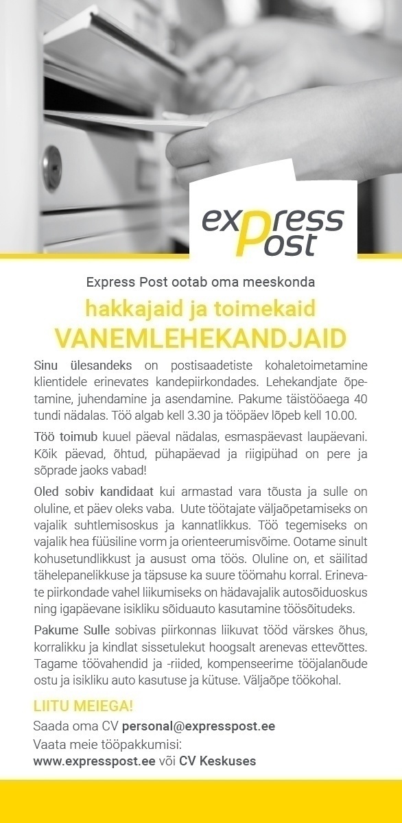 Express Post AS Vanemlehekandja