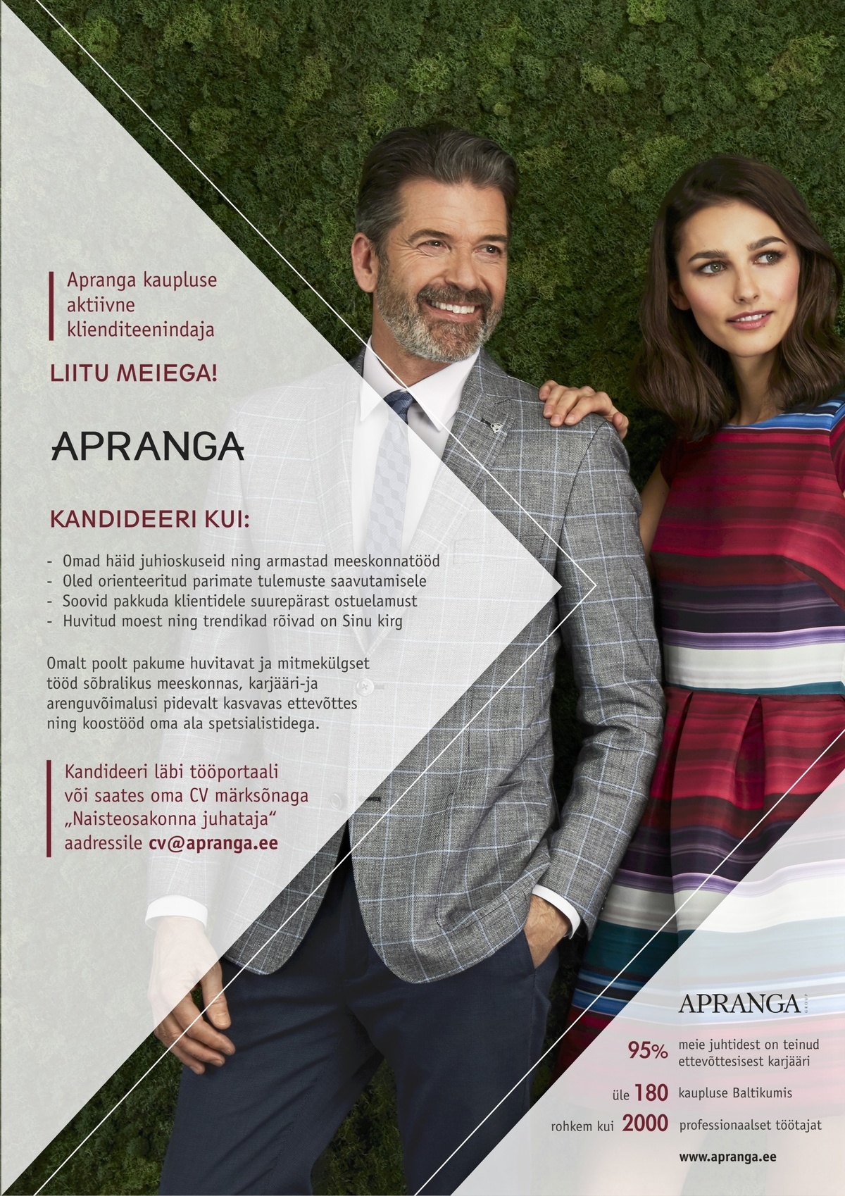 Apranga Estonia OÜ Apranga kaupluse vastutav klienditeenindaja