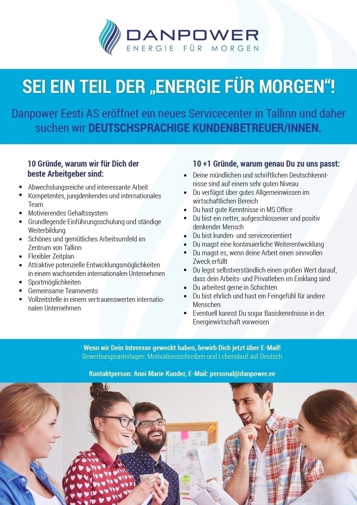 Danpower Eesti AS Deutschsprachige Kundenbetreuer / Saksa keele oskusega klienditeenindaja