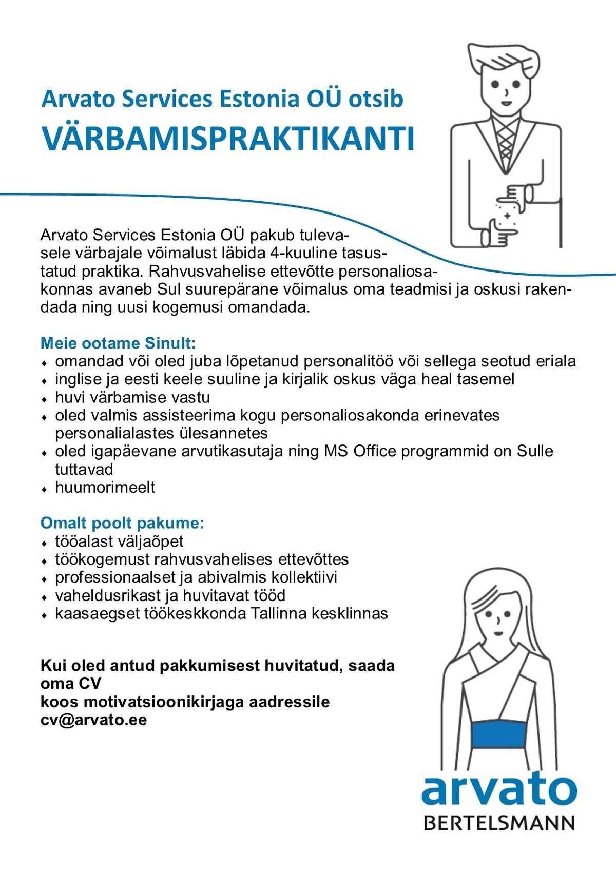 Arvato Services Estonia OÜ VÄRBAMISPRAKTIKANT