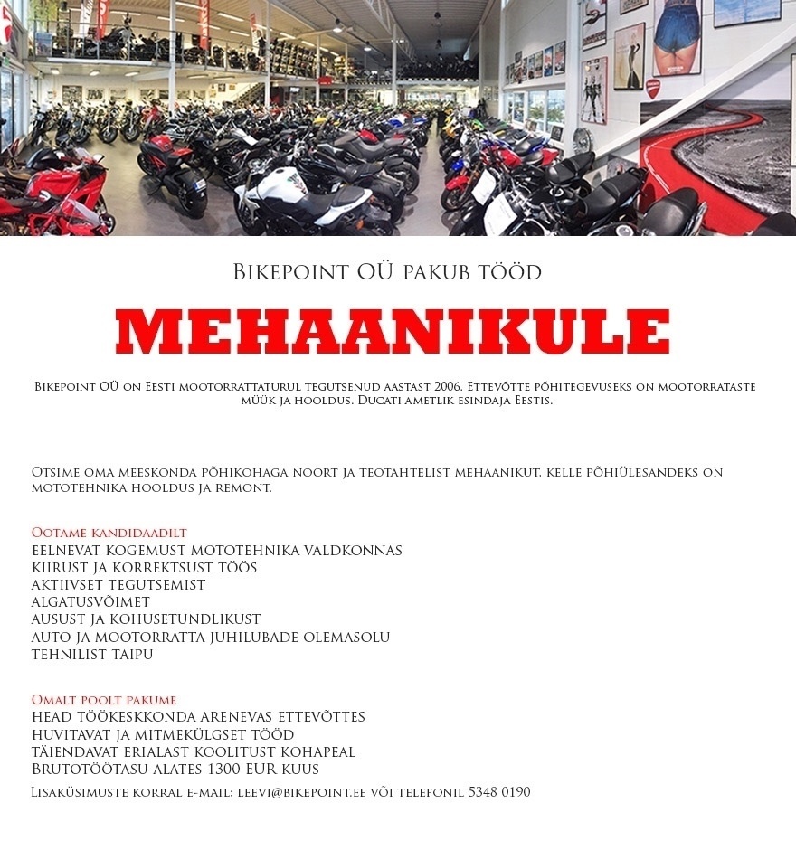 Bikepoint OÜ Mehaanik