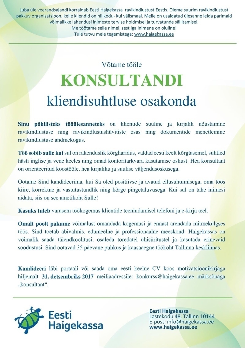 Eesti Haigekassa Konsultant