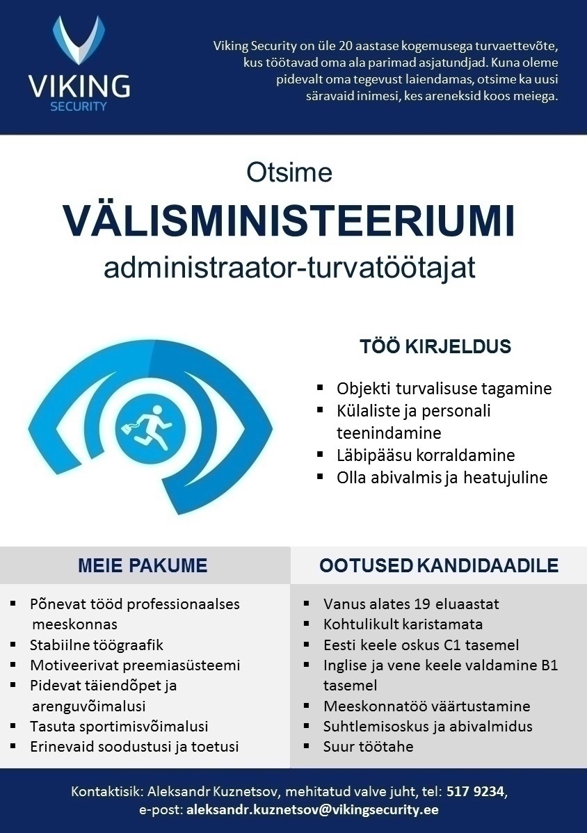 Viking Security AS Välisministeeriumi turvatöötaja!