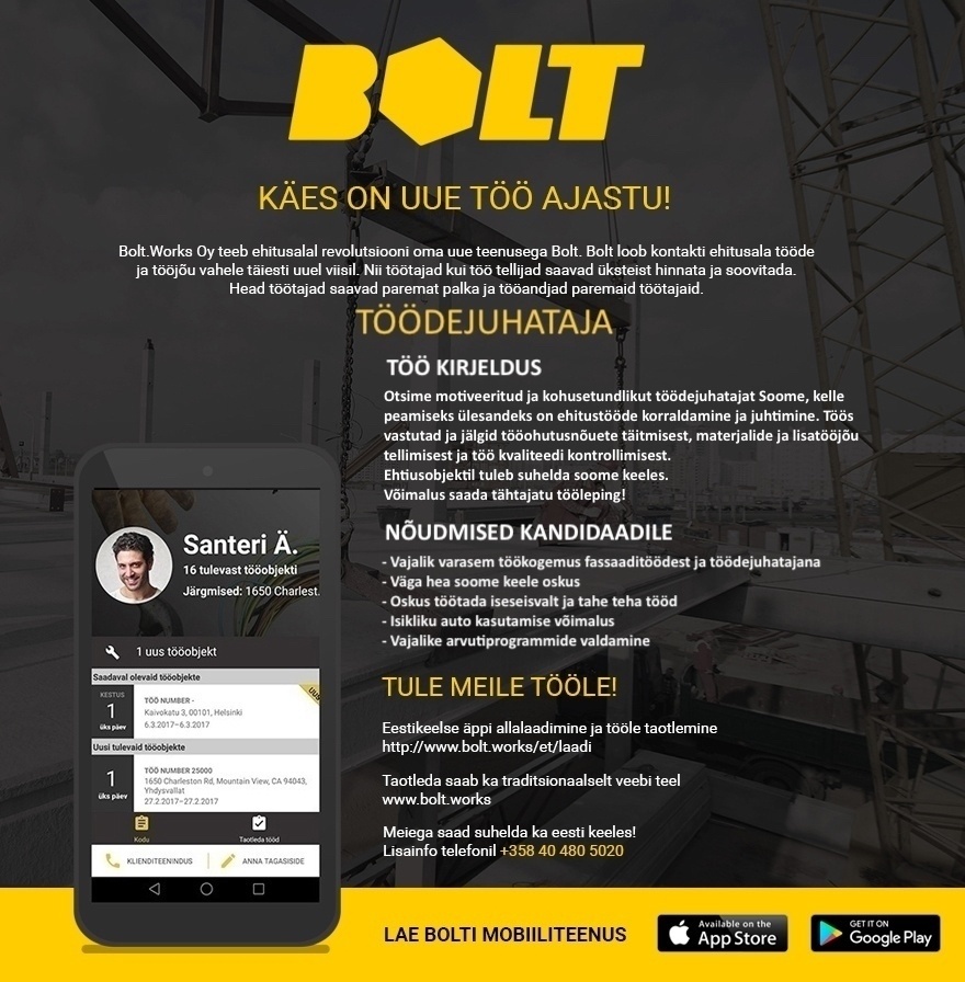 Bolt.Works Oy Töödejuhataja