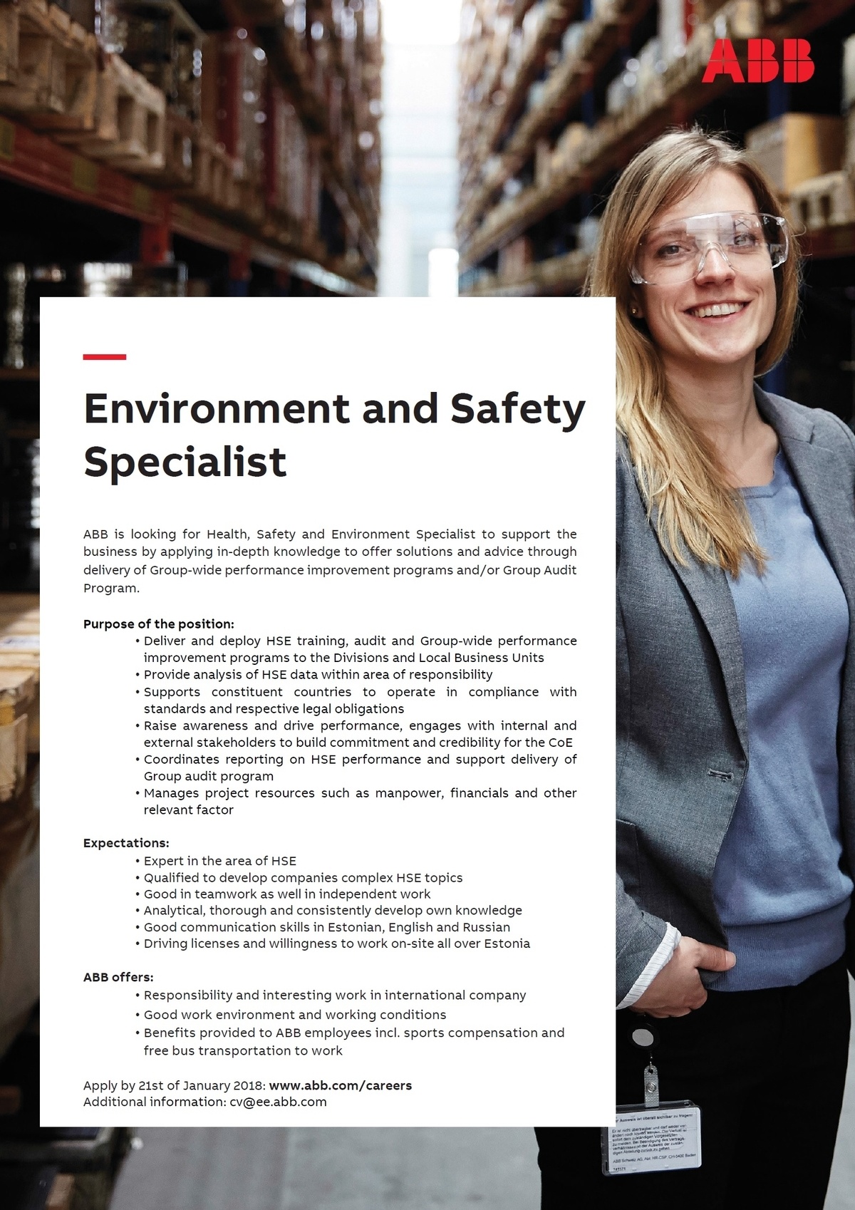 ABB AS Environment and Safety Specialist