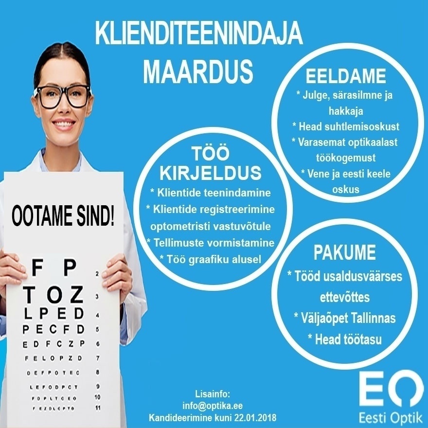 Eesti Optik OÜ Klienditeenindaja MAARDUS
