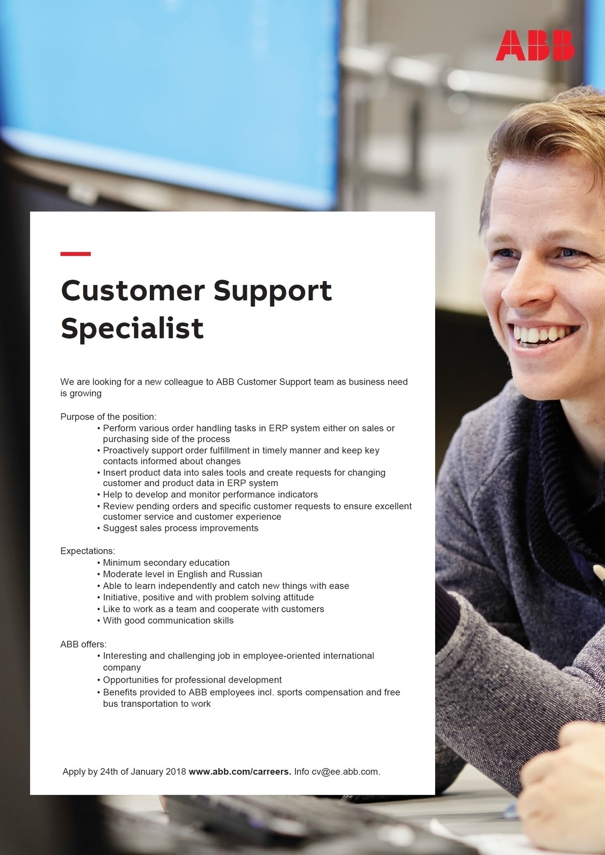 ABB AS Customer Support Specialist