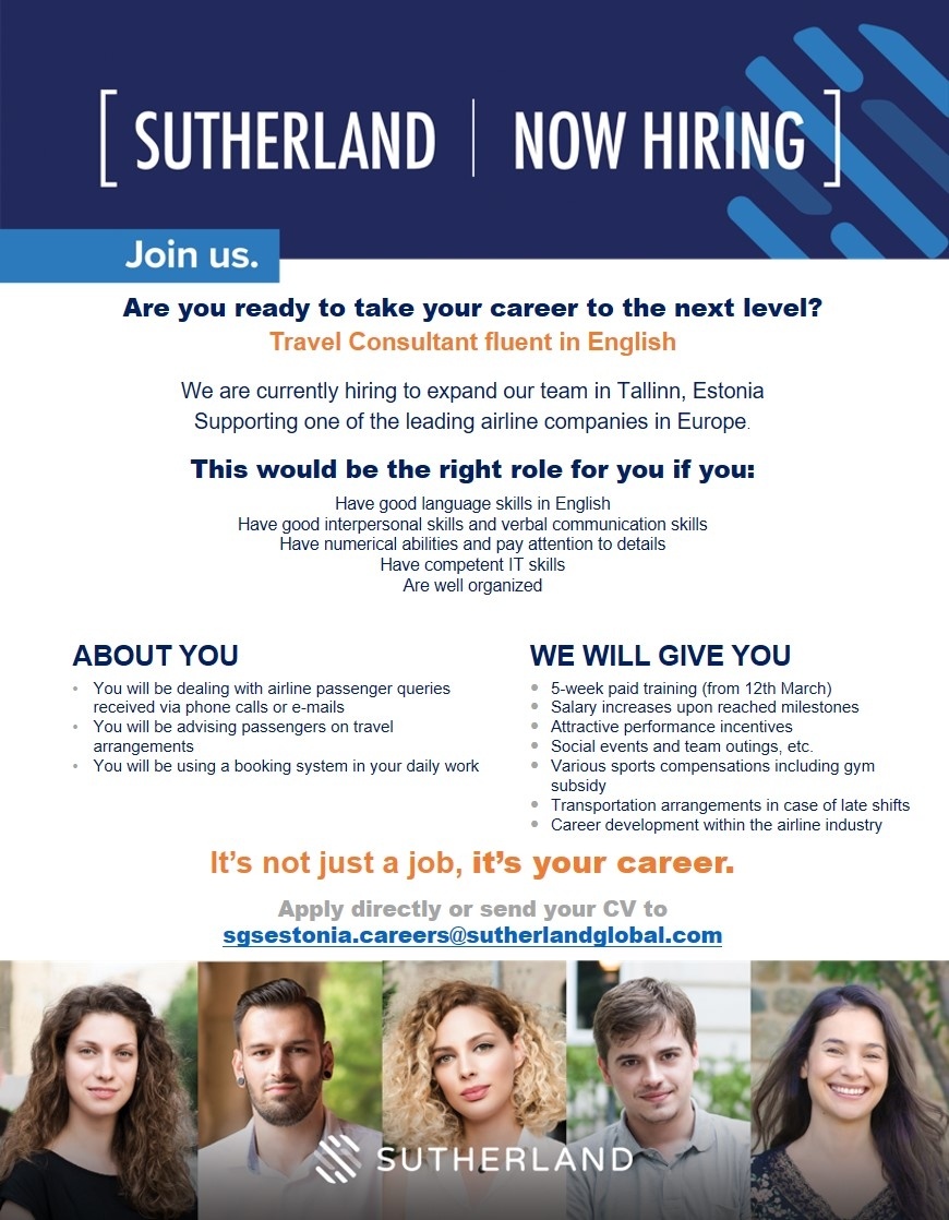 Sutherland Global Services OÜ English Speakers Wanted! Join Sutherland!