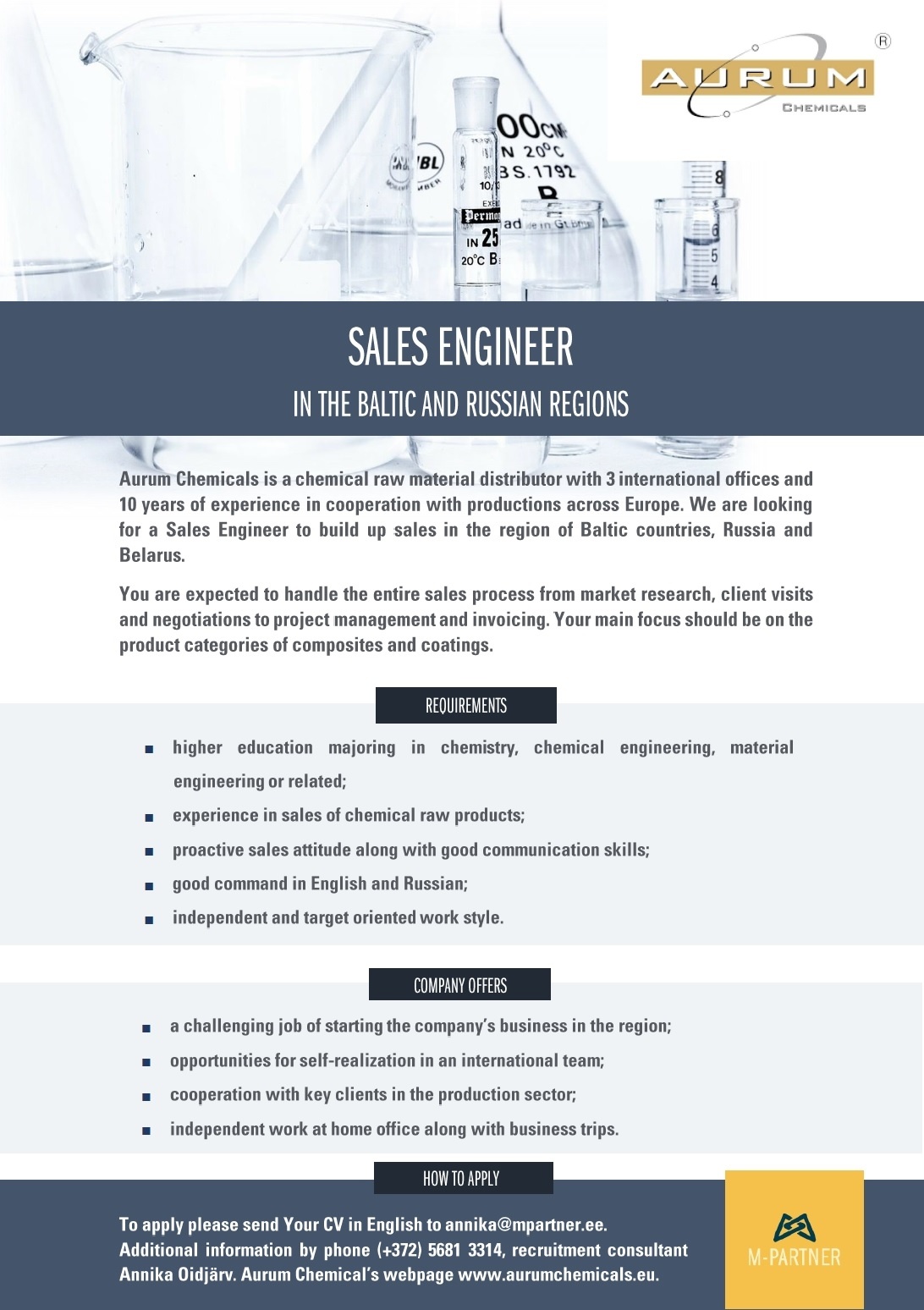 M-Partner HR OÜ Sales Engineer 