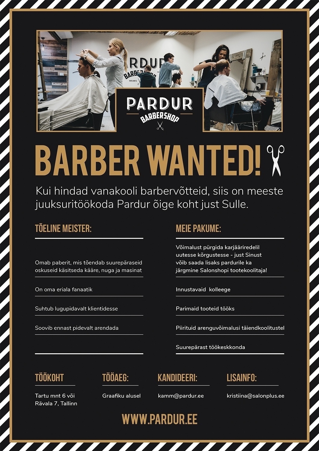 Salonplus Baltic AS Meeste juuksur - barber @ www.pardur.ee