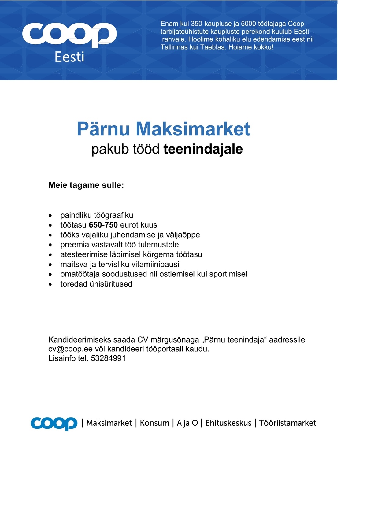 Coop Kaubanduse AS Teenindaja (Pärnu Maksimarket)