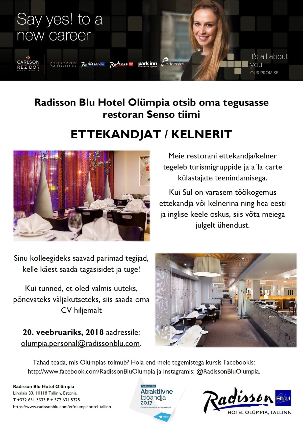 Radisson Blu Hotel Olümpia, Tallinn Ettekandja/kelner 