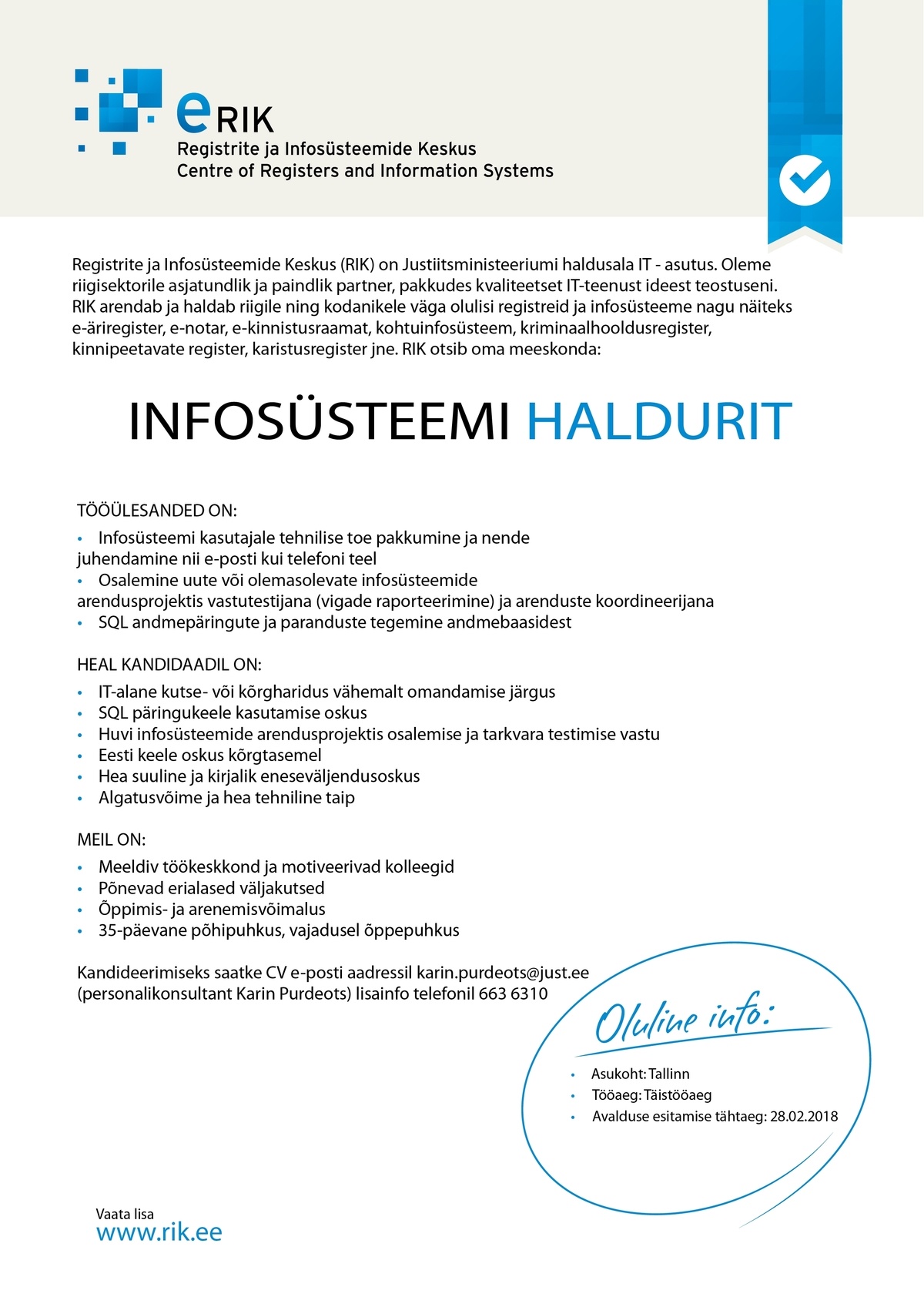 Registrite ja Infosüsteemide Keskus IS HALDUR