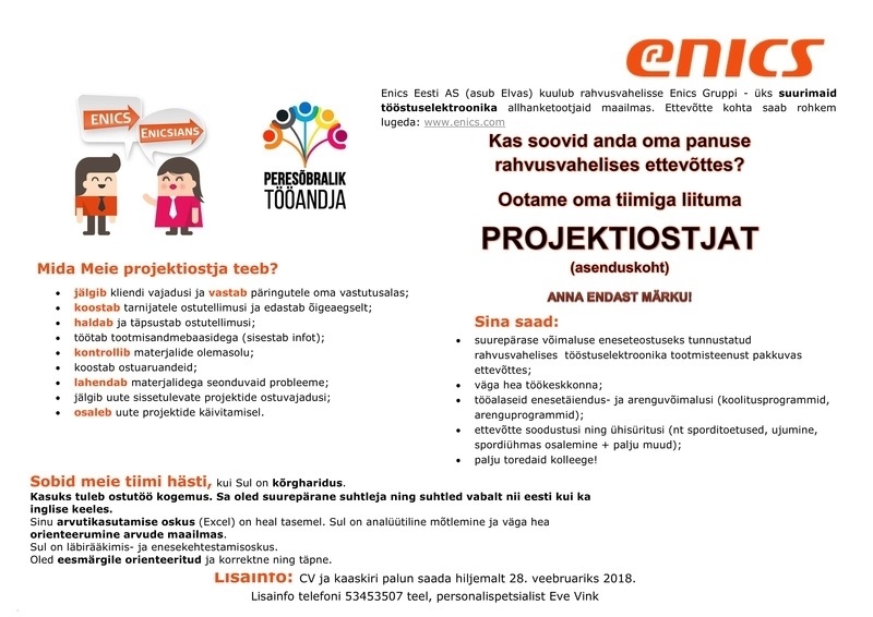 Enics Eesti AS Projektiostja 