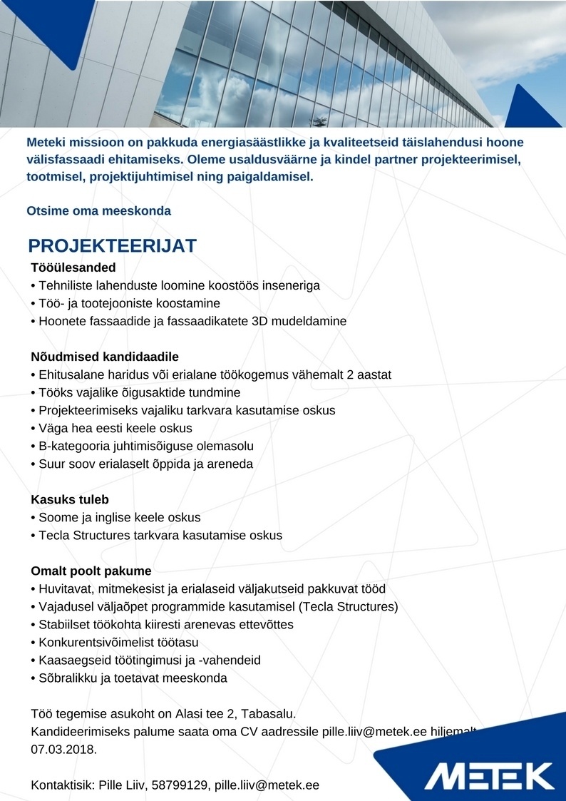 METEK OÜ Projekteerija