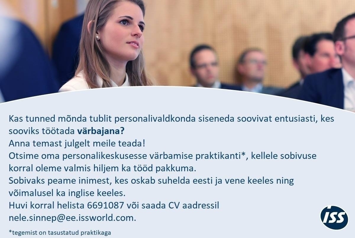 ISS Eesti AS Värbamise praktikant