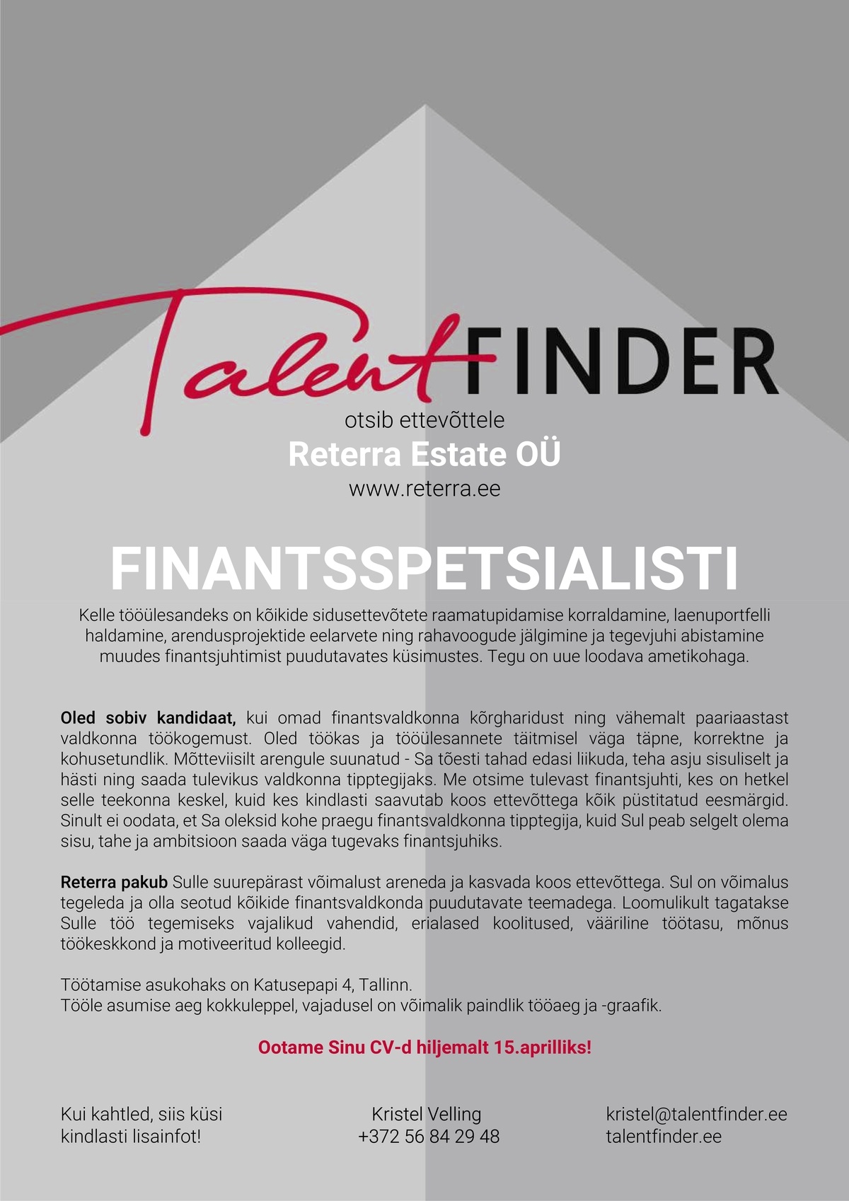 TalentFinder OÜ Finantsspetsialist