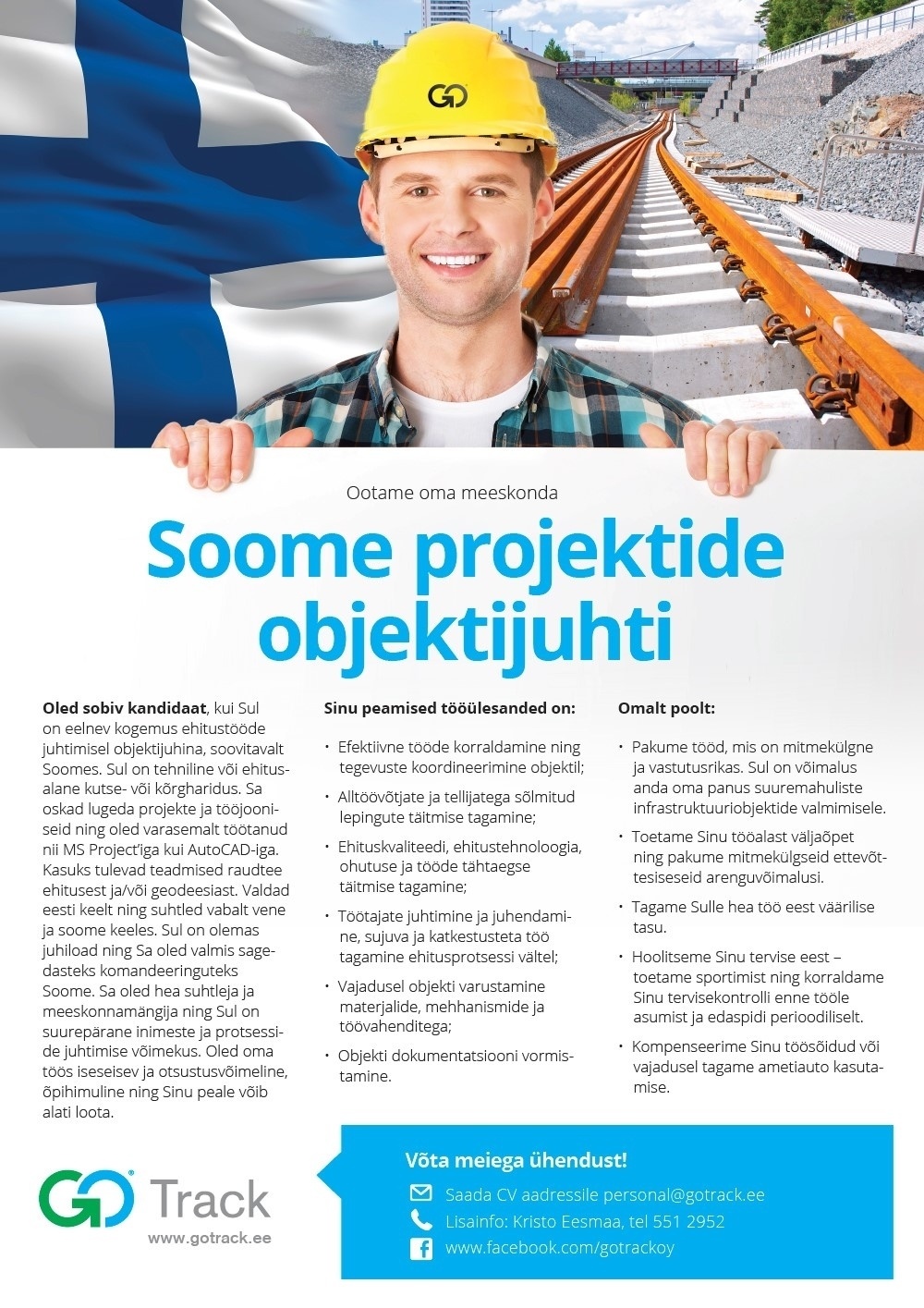 GoTrack OÜ Soome projektide objektijuht