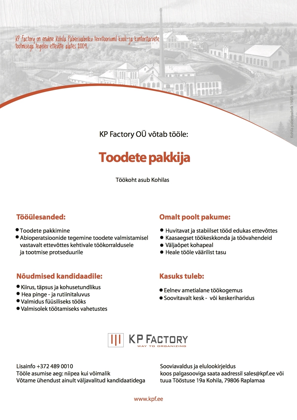 KP Factory OÜ Pakkija