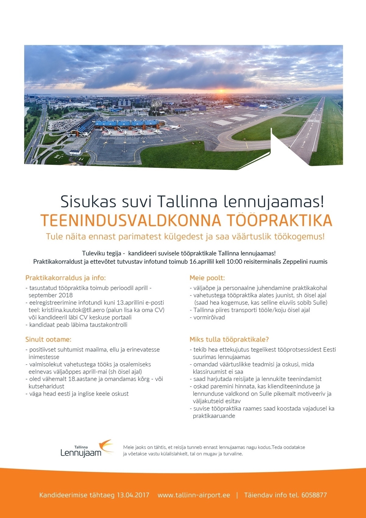 Tallinna Lennujaam AS Teenindusvaldkonna tasustatud tööpraktika kõrg - ja kutsekoolide õpilastele
