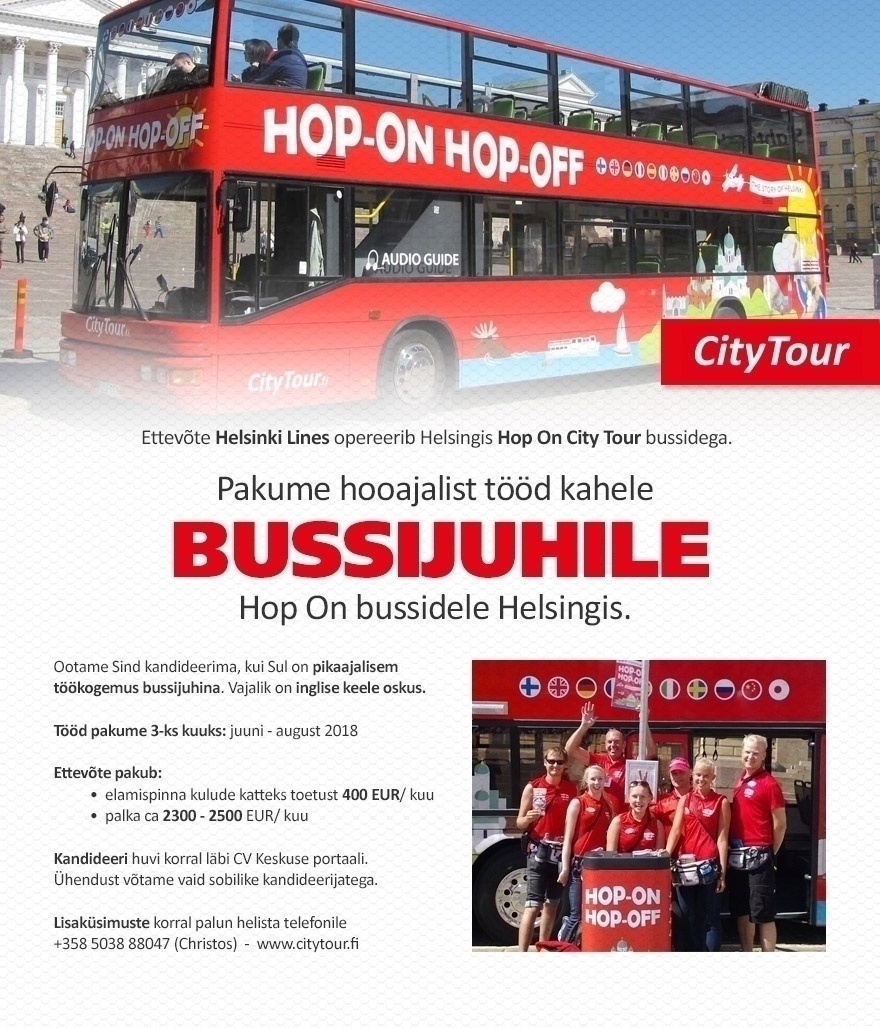Royal Line Bussijuht Hop-On Hop-Off  bussile  (hooajaline)