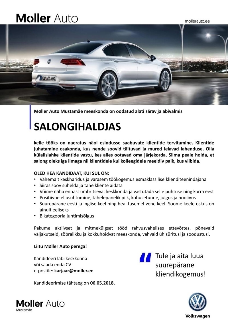 Møller Auto Salongihaldjas