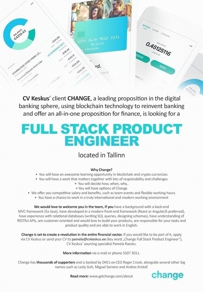 CV Keskus Full Stack Product Engineer (Change)