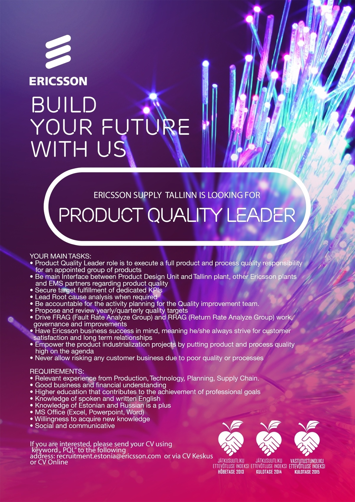 Ericsson Eesti AS Product Quality Leader