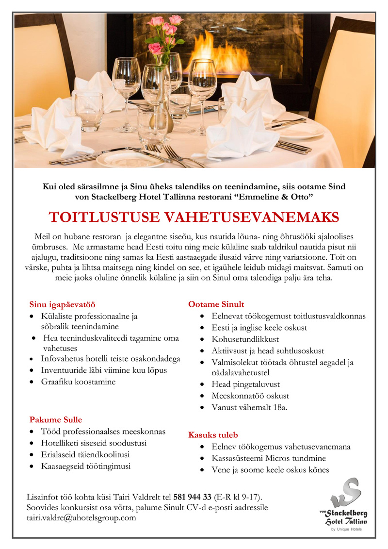 Easy Stay Hospitality Group OÜ Vahetusevanem