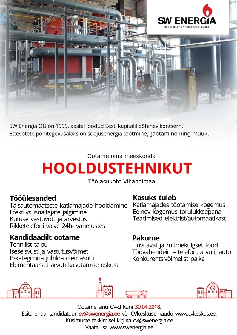 SW Energia OÜ Hooldustehnik