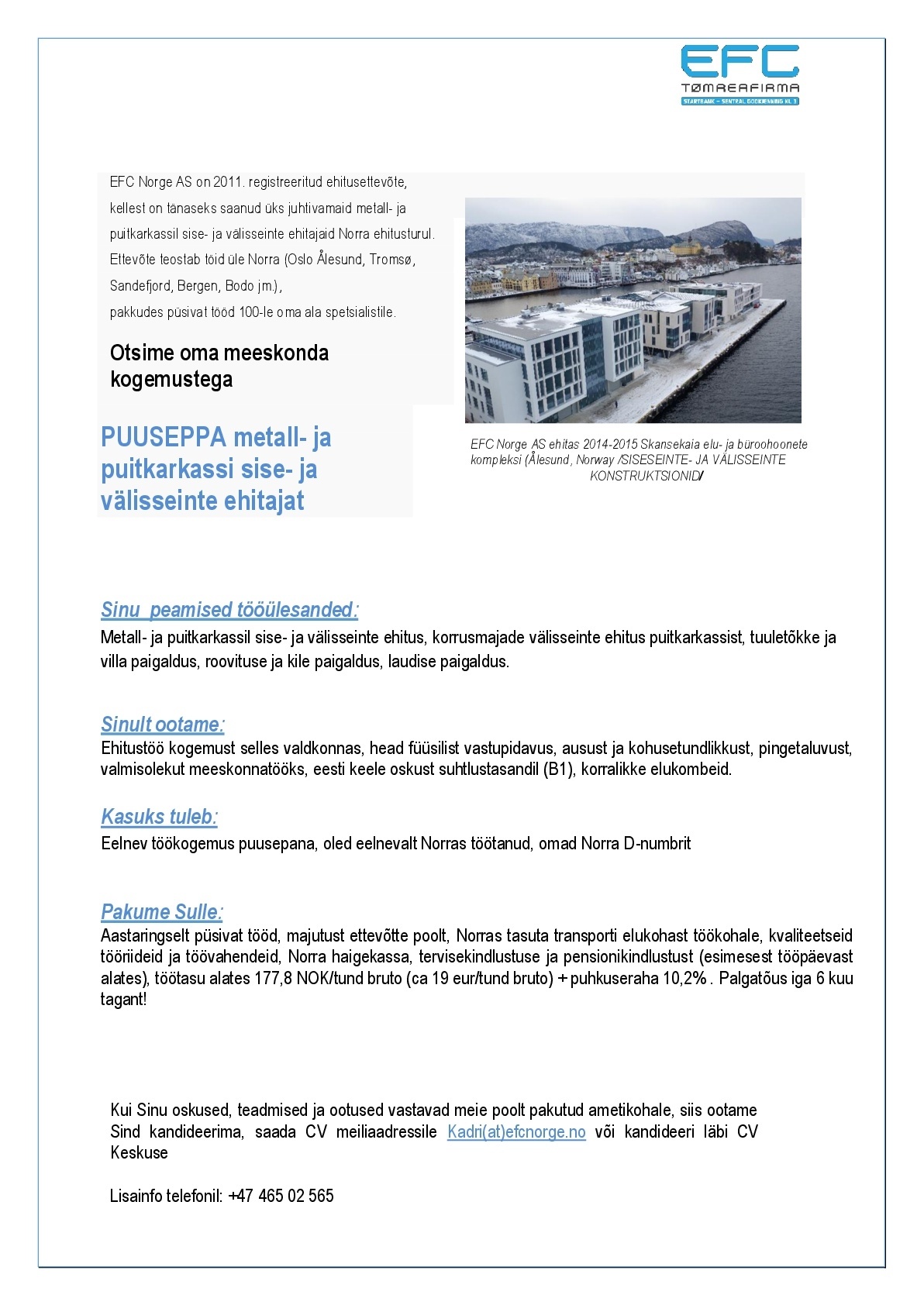 EFC Norge AS Ehitaja