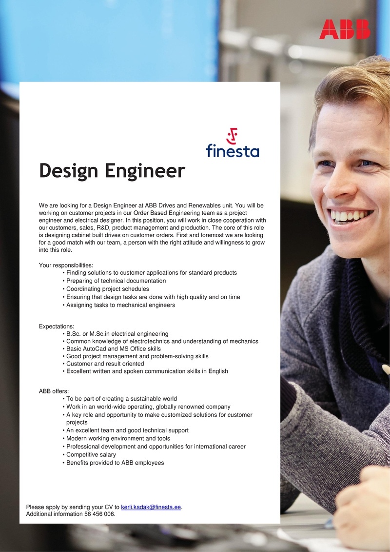 Finesta Baltic OÜ Design Engineer 