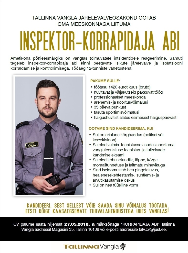 Tallinna Vangla Inspektor-korrapidaja abi