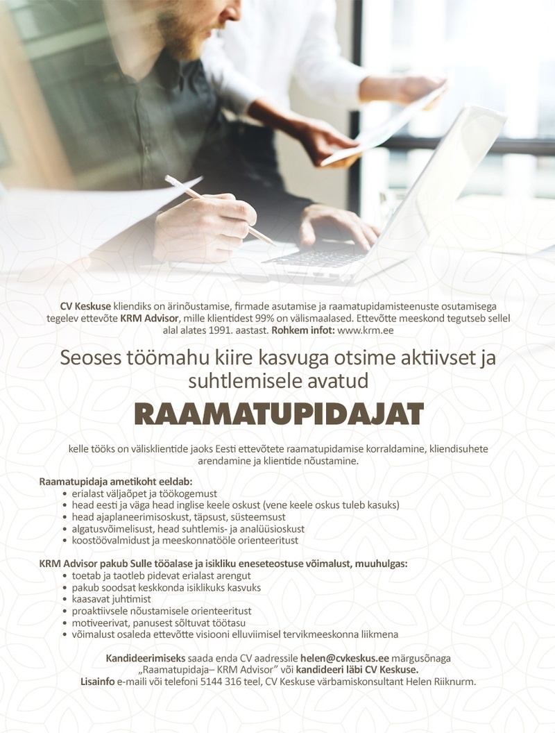 KRM Advisor OÜ Raamatupidamiskonsultant (KRM Advisor)