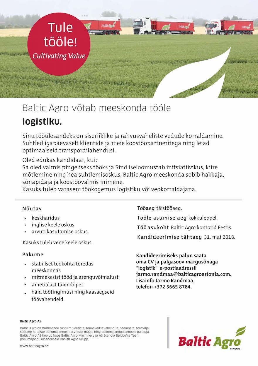 Baltic Agro AS Logistik