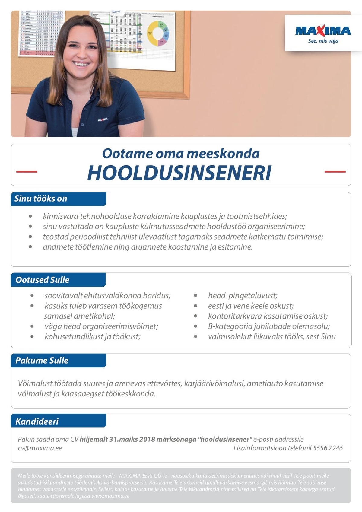Maxima Eesti OÜ Hooldusinsener