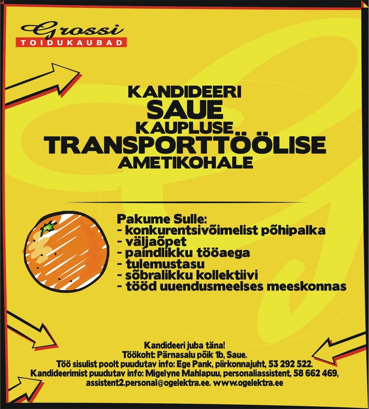 OG Elektra AS Transporttööline (Saue)