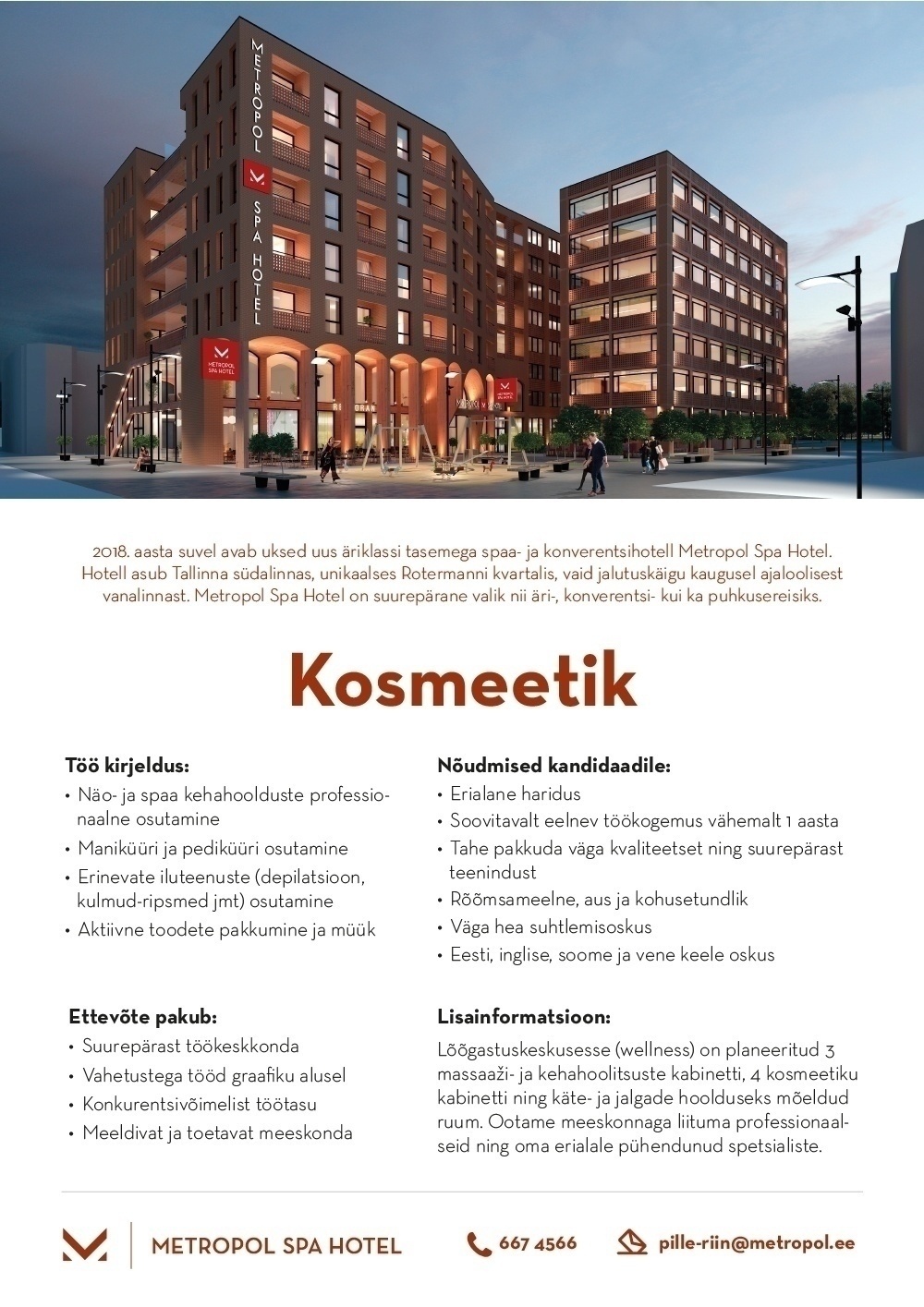 Hotell Metropol / Haveli Invest OÜ Kosmeetik /maniküür/pediküür