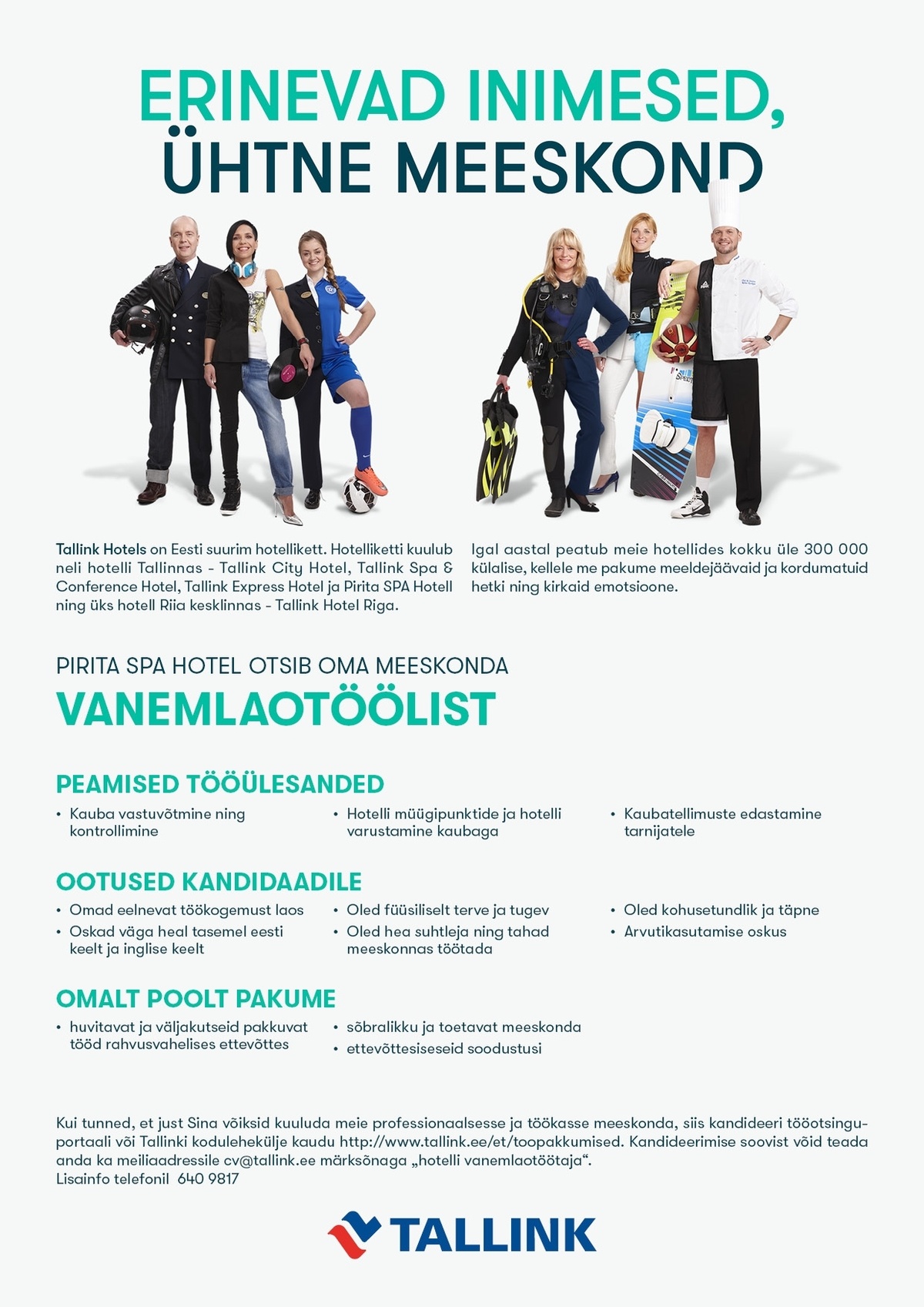 Tallink Grupp AS Vanemlaotööline (Pirita Spa Hotel)