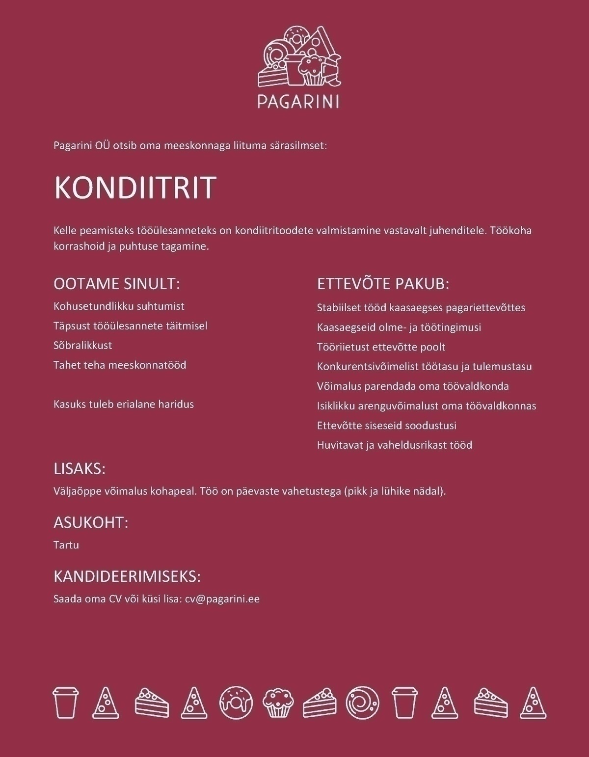 Pagarini OÜ Kondiiter