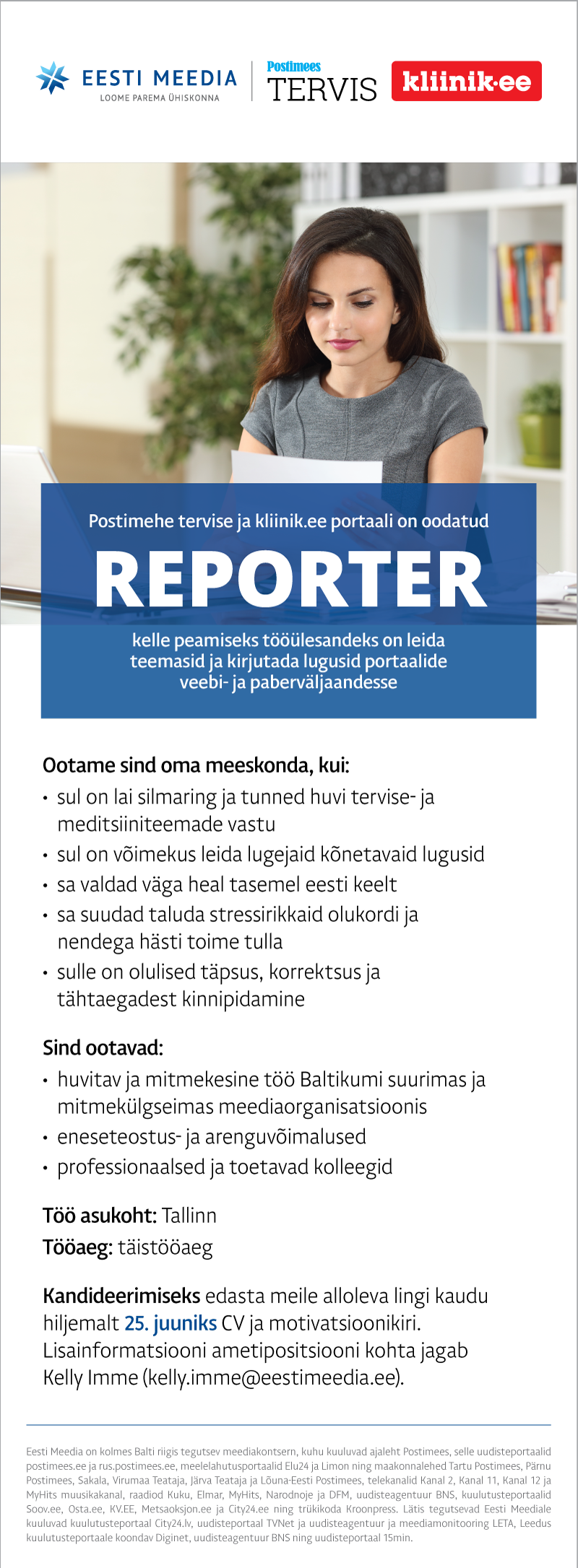 Eesti Meedia Postimehe tervise ja kliinik.ee portaali reporter