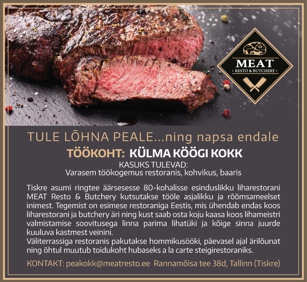 Meat OÜ Külma köögi kokk