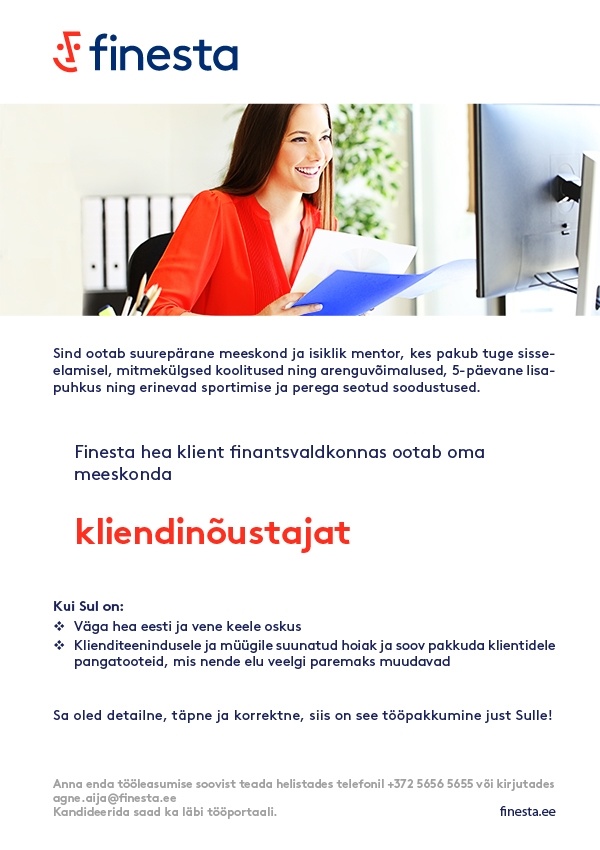 Finesta Baltic OÜ Kliendinõustaja