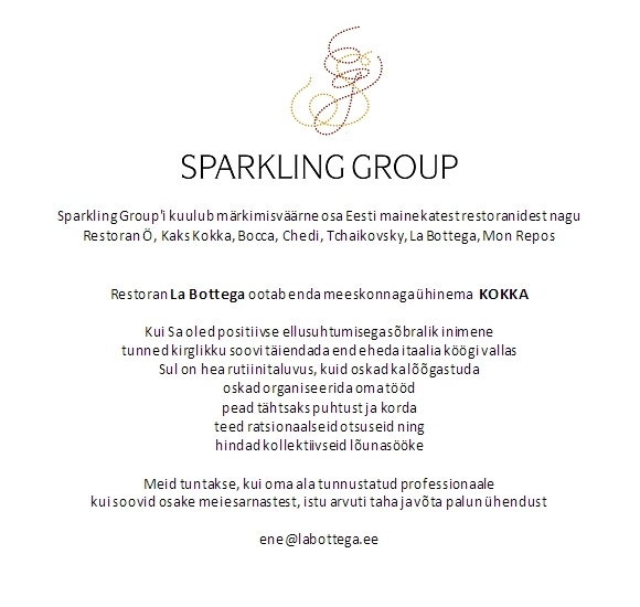 Sparkling Group OÜ Kokk