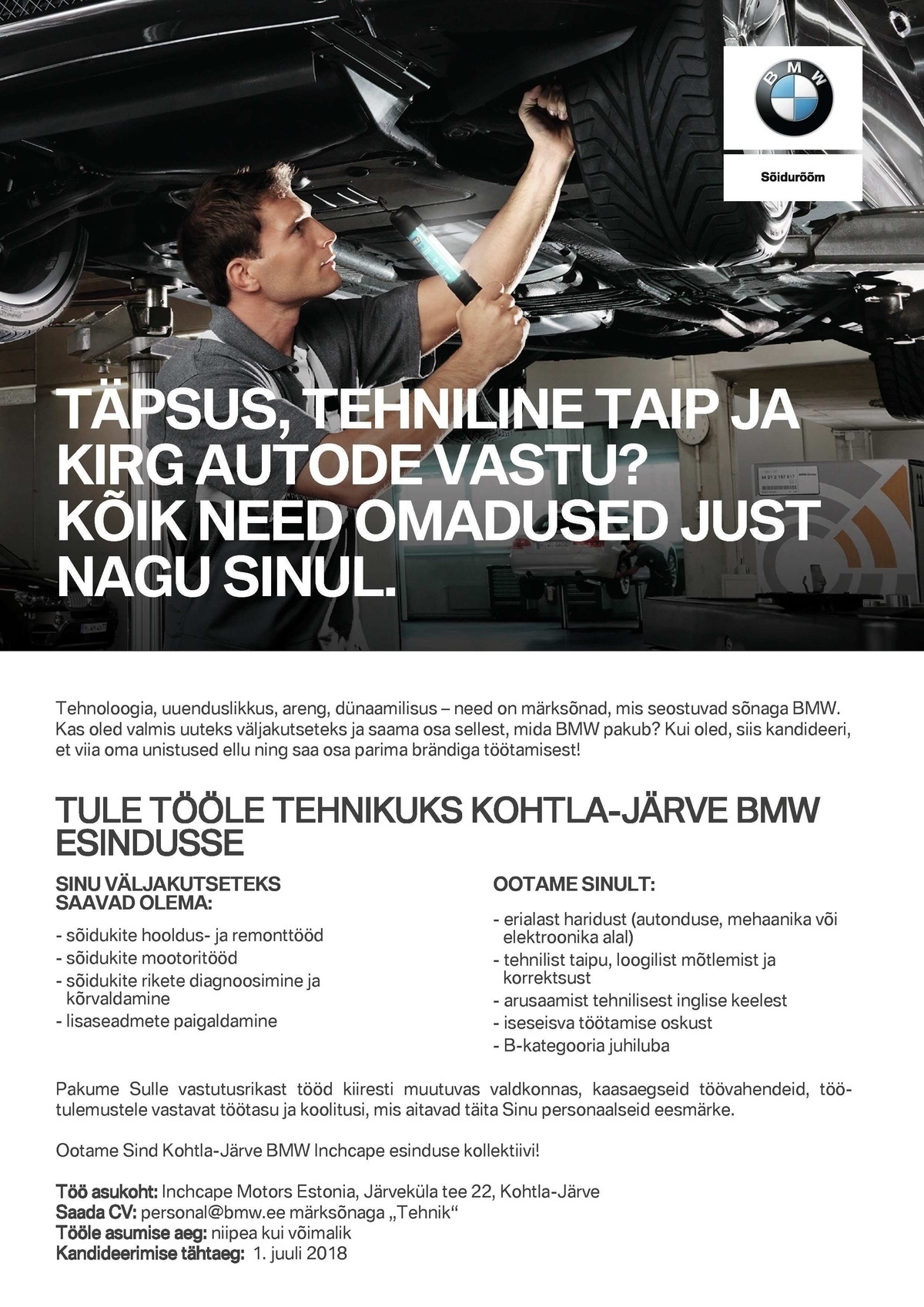 Inchcape Motors Estonia OÜ Tehnik